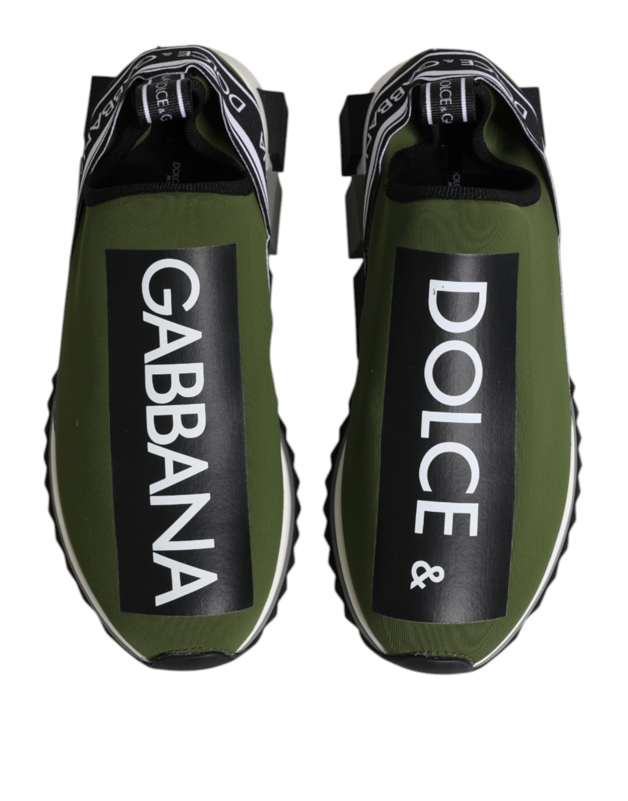 Dolce & Gabbana Green Black Slip On Sorrento Sneakers Shoes